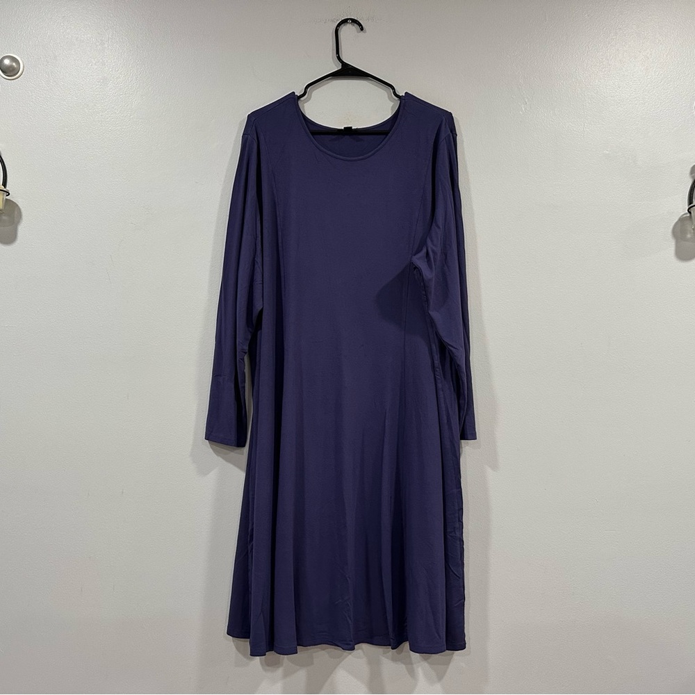 J. Jill Wearever Purple Long Sleeve Tunic Dress 3X